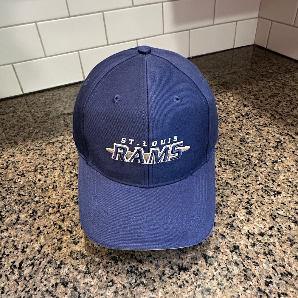 Vtg St. Louis Rams NFL Hat Blue One Size Cotton Cap Deadstock New